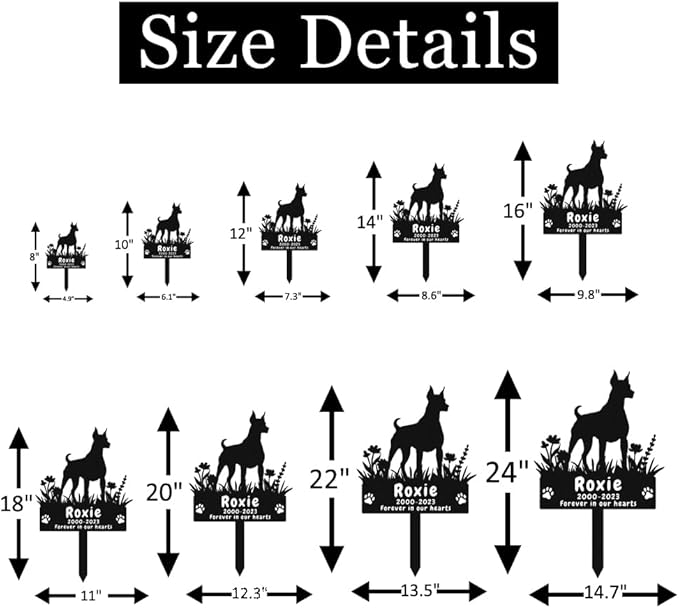 Custom Dog Doberman Pinscher Memorial Grave Marker Outdoor, Personalized Doberman Pinscher Dog Memorial Garden Stake, Customized Pet Dog Grave Marker Headstone Memorial Stake