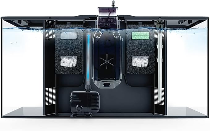 Fluval Flex 32.5 Marine Salt Water Aquarium Kit - Fish Tank for Fish, Coral & More - Comes with LED Lights, Filtration System & More - 32.5" x 15.75" x 15.35" - 123 L, 32.5 Gal. - Black