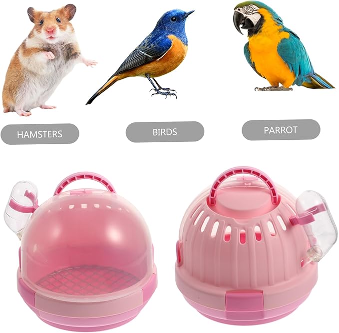 SUPVOX 1Set Portable Outdoor Bird Carrying Cage for Parrots and Birds Carrier with Space and Galvanized Mesh Pad for Pet Travel