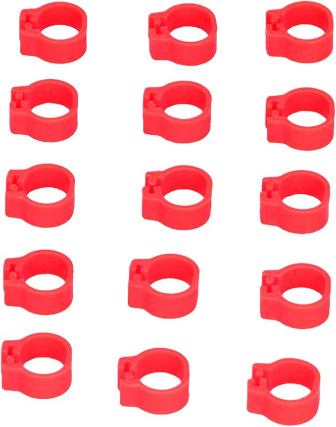 Fydun 100PCS S Leg Rings, 8mm Pigeons Identification Poultry Plastic Bird Foot Clip Pool Vacuum Hoses Bands No Words SuppliesOrange Health Supplies Band for Identify Orange (Red)
