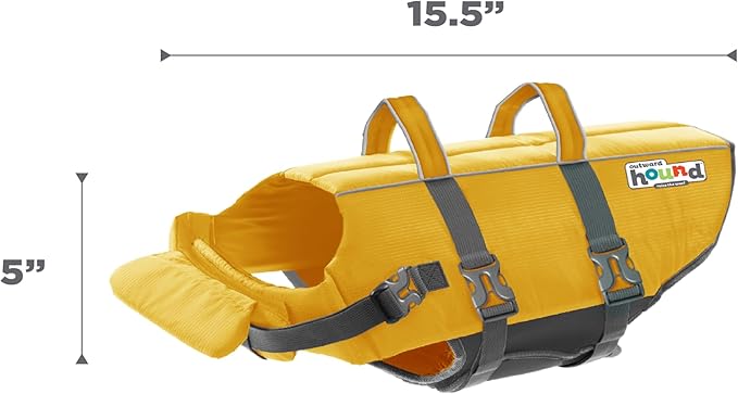Outward Hound Granby Splash Yellow Dog Life Jacket, Medium