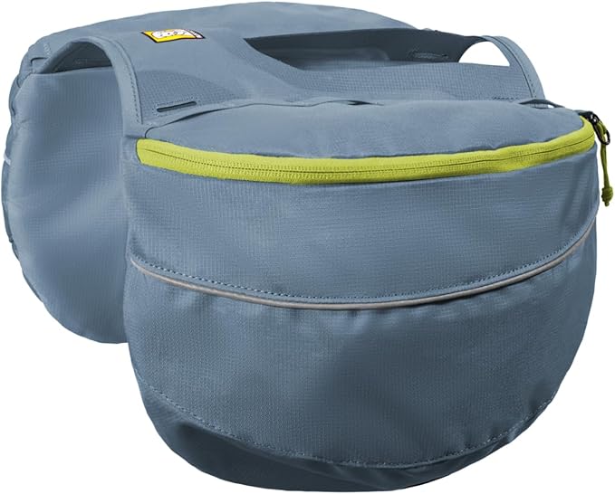 Ruffwear Palisades Dog Backpack, Multi-Day Pack with Removable Saddlebags, Breathable Adjustable Harness, Reflective Trim, Glacier Lake, Medium