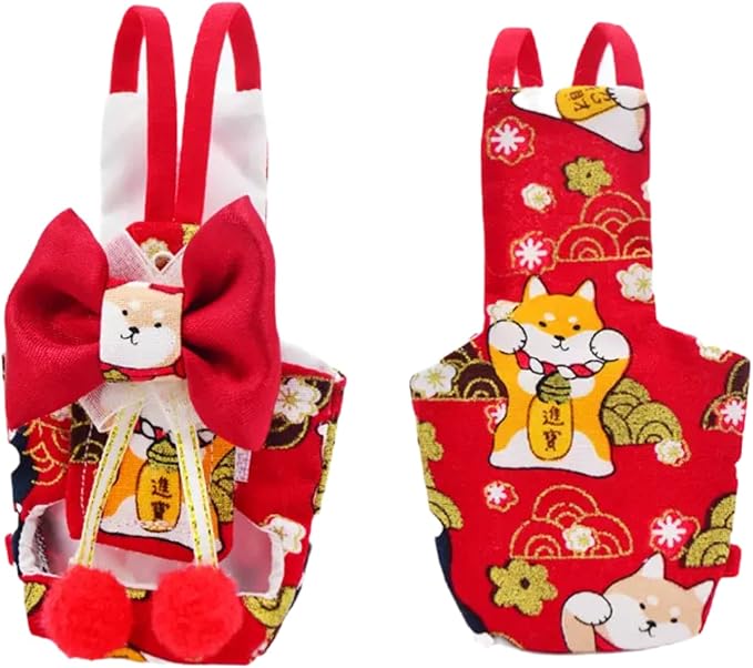 Bird Flight Suits Diapers, Parrot Flight Suits Diapers for Monk Parakeets, Cockatiels Flight Suits, Parrot Clothes, Bird Training Nappy Suit Liners Clothes (S, Red-D)