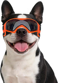 Dog Goggles Medium Breed, Small Dog Sunglasses Anti-UV Goggles for Pet Eyes Protection, Adjustable Straps, Orange M