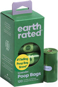 Earth Rated Poop Bags for Dogs Guaranteed Leak Proof and Extra Thick Waste Bag Refill Rolls, Lavender Scented, 120 Bags