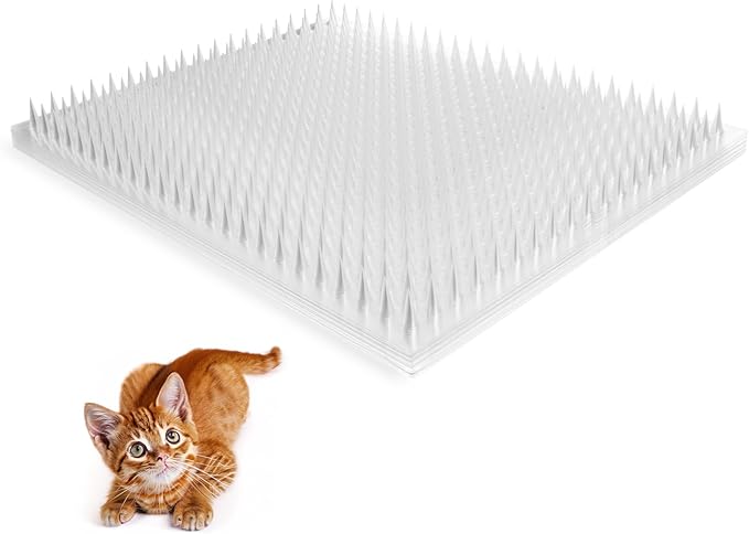 Zipcase 16 Pack Cat Repellent Deterrent Outdoor Scat Mat with Tape for Cats, Dogs, Pests Covers 24 Sq.ft (3456 Sq.in), 16 x 13 Inches