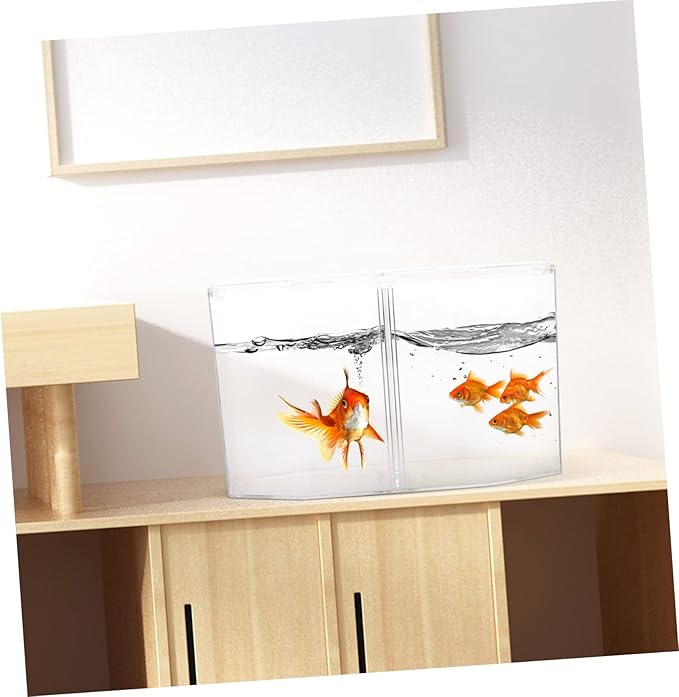 Happyyami Fish Breeding Tank Removable Divider Dual Compartment Clear Incubation Box for Betta and Small Tropical Fish Easy to Clean and Use for Fry