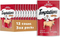 Temptations Classic Soft Cat Treats, Hearty Beef Flavor, Crunchy Cat Treats, 3 oz. Pouch (Pack of 12)