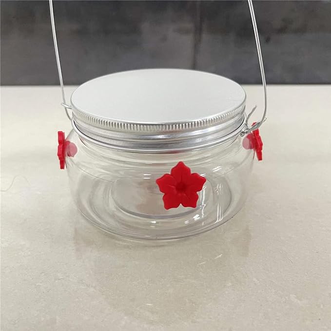 Hanging Bird Feeder for Wild Birds Flower Outlet Feeder Outside Water Bottle Birds Watering Supplies Feeders for Outdoors Feeders for Outdoors Metal
