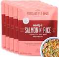Portland Pet Food Company Fresh Dog Food Pouches Human-Grade Toppers Wet Pet Meal & Mix-Ins - Gluten-Free Limited Ingredient Wally’s Salmon N’ Rice - Large & Small Breed, Puppy to Senior - 5 Pack