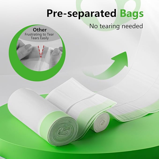 105 Count Waste Drawer Liners Bags Compatible with Litter Box Robot 4/5/3, Thick Self-cleaning Cat Litter Box Liners refill with Drawstring Heavy Duty 10-12 Gallons of Capacity