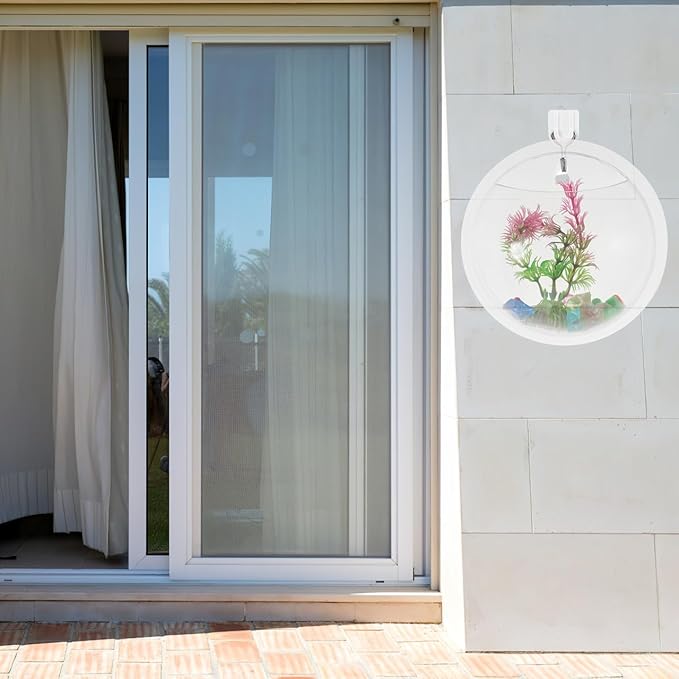 Transparent Wall-Mounted Goldfish Tank and Hydroponic Vase Combo for Home D Cor Acrylic Fish Bowl Planter for Living Room Wedding Party Decoration