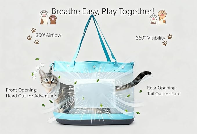 Dog Purse Carrier for Small Dogs - Pet Carrier for Cat, Soft Sided Dog Carrier for Small Animals,Collapsible Breathable Lightweight Pet Carrier Sling for Outing Travel Vet-Light Blue