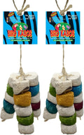 BIRD KABOB Chiquito - 2 Pack - an All-Natural, Holistic, Veterinarian Recommended, Earth Friendly, shreddable Bird Toy Fashioned in a tri-pod Design with Colored Yucca Chunks