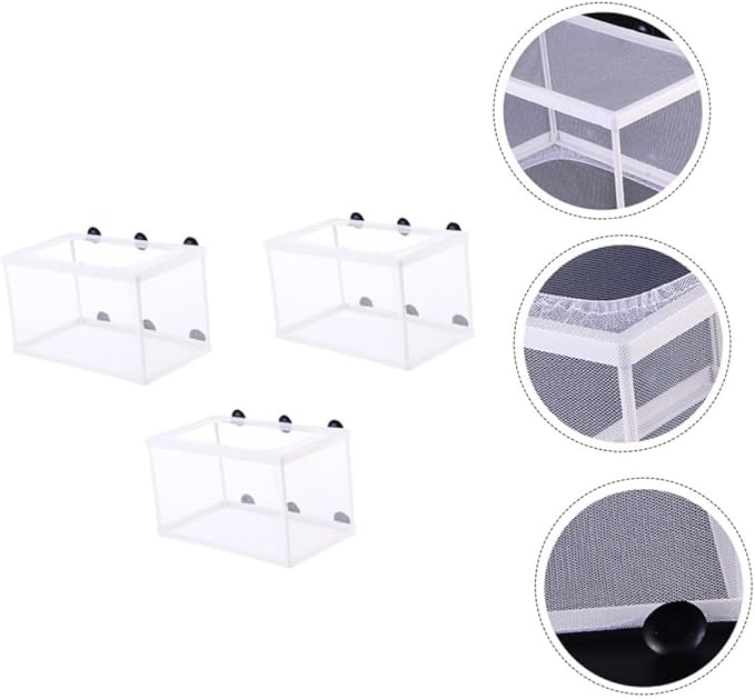 BESPORTBLE 3pcs Large Fish Tank Isolation Box Net for Fish Breeding Incubator Hatchery