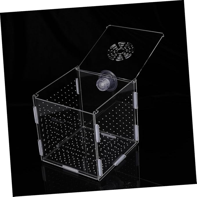 FRCOLOR Modern Fish Tank Isolation Box Clear Aquarium Breeding Box Suction Cup Ideal for Guppies and Betta