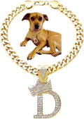 Initial Letter Cuban Chain Dog Chain Pet Chain Pet, Cat, Puppy Necklace (D, 22")