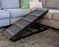 Dog-Proofer Pet Ramp - Lightweight and Durable Non-Slip Design for Pets Up to 150 Pounds, 6 Adjustable Easy-Access Heights, Folds Flat for Compact Storage, Up to 24.68 Inches Tall (Walnut)
