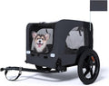 Collapsible Pet Bike Trailer, Portable Dog Bicycle Trailer with Enhanced Safety Design, Weatherproof & Ventilated Pet Carrier for Small to Medium Pets Up to 66 lbs (Dark Grey)