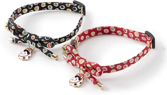 Necoichi Zen Hariko Charm Cat Collar (Red)