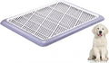 Mifoci 2 Pcs Dog Potty Tray Mesh Puppy Training Pad Holder Floor Protection Portable Pee Pad Pet Toilet Training Tray Litter Box Corner for Medium and Large Dogs (25.6 x 18.9 Inch,Gray)