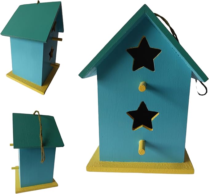 unique birdhouse hand painted outdoor colorful