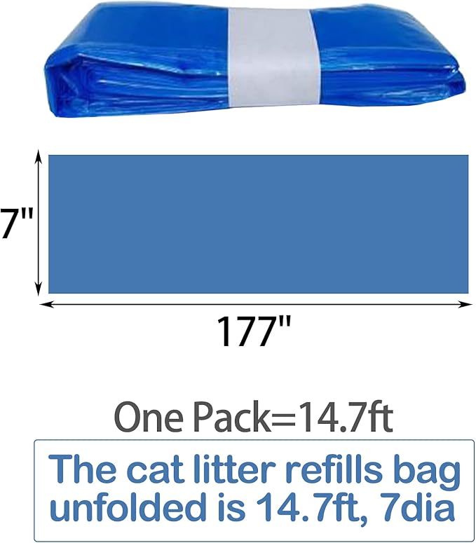 6 Pack Cat Litter Refills Bag,Compatible with Litter Refill Litter Disposal Refill Cartridge Generic Pail Liner Suitable for Genie Original Refill Cartridge Not Included