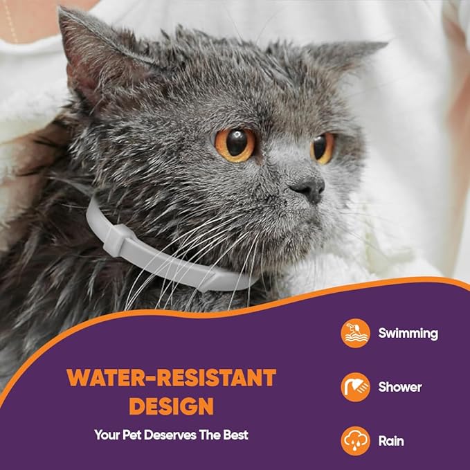 Calming Collars for Cats with Pheromones, Anxiety and Stress Relief 6 Pack Adjustable and Waterproof. Drug Free Solution Helps Reduce Spraying,Aggression and Nervous Behavior