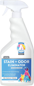Unique Advanced Dog Odor + Stain Remover - 24 oz. Ready-to-Use Liquid Spray - Bio-Enzymatic Formula Quickly Eliminates Dog Stains and Removes Pet Odors