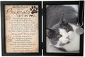 Pawprints Left By You Memorial 5x7 Frame for Cat with Pet Tag - Thoughtful Cat Memorial Gift (Black Personalized)