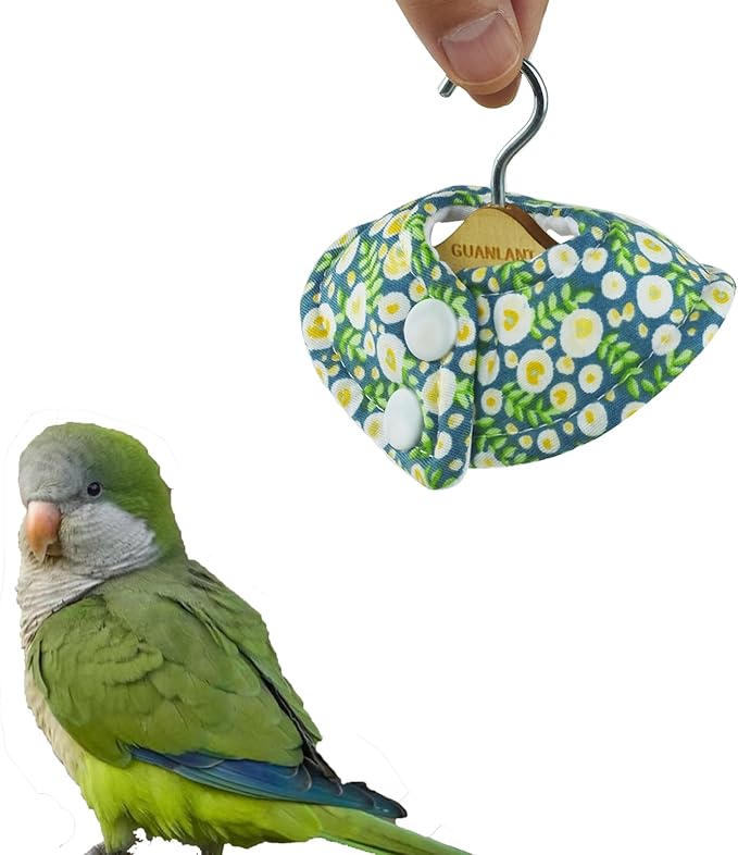 Monk Parakeets Anti-bite Elizabethan Soft Bird Collar, Sun Conures Feather Plucking Protection, Cockatiels Parrot Recovery Cones, Quaker Parrot Neck Protection With Wood Hanger