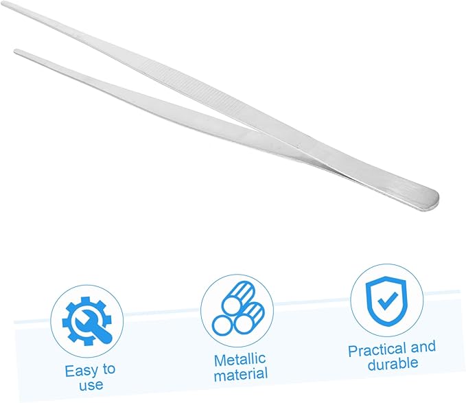 Stainless Steel Long Tweezers for Aquarium Straight Tweezer Comfortable Grip