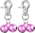 2 PCS Pet Bells for Collar Small Bell for Dog Cat Collar Bells Only Loud Training Pendant Accessories Stainless Steel Collars Charm with Heavy Duty Snap Clips for Dogs Kitty Puppy Pet (Purple)