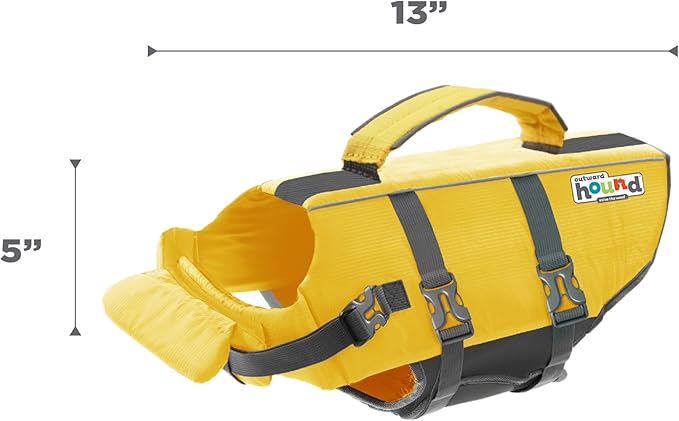 Outward Hound Granby Splash Yellow Dog Life Jacket, Small