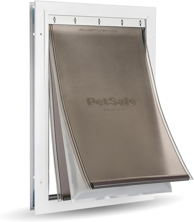 PetSafe Extreme Weather Aluminum Pet Door - Energy-Saving Thermal Barrier Pet Flap with Slide-in Door Locking & Secure Flap Cover - for Dogs Up to 100 Lb - Large