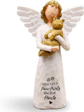 BORLESTA Cat Memorial Gifts, Pet Loss Sympathy Gift, Cat Gifts for Women, Pet Memorial Cats Remembrance Gift, in Memory of Cats Statue Hand-Painted Figurines (Brown)