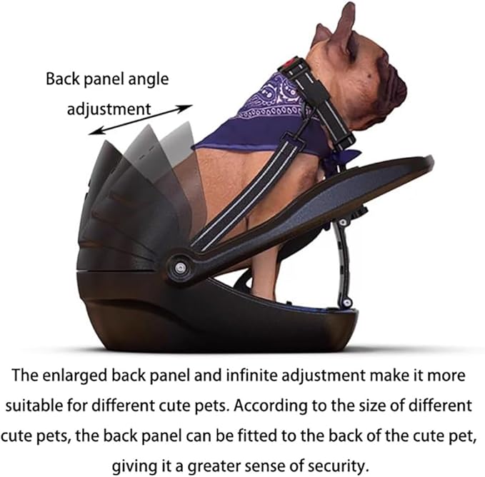 Dog Bike Seat – Front Bicycle Pet Seat with Adjustable Bracket, Backrest Angle & 3-Point Safety Harness, Footrest Extension, Fits 30–34 Mm Seat Tubes – Small Dog Bike Carrier(Black)