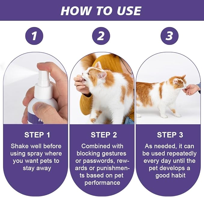 AOMIG Cat Deterrent Spray, Natural Cat Repellent Spray, Non-Toxic Anti-Scratch Deterrent for Furniture Protection Sofas Rugs Plants, Indoor & Outdoor Safe Effective Training Aid for Cats, 200ml