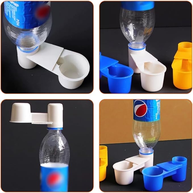 12Pcs Automatic Bird Drinker Feeder Plastic Soda Pop Water Bottle Cup or Pigeons Parrot Chicken Feeder Poultry Cage Cup Supplies (White)