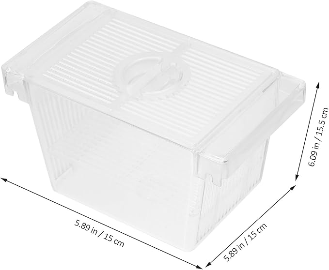 Veemoon Fish Incubator Box for Aquarium Breeding Tank with Aeration and Self-Flow Design, Nursery Hatchery Separator for Betta and Shrimp Habitat