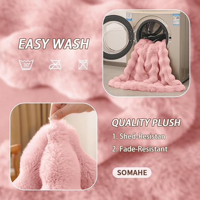 Dog Blanket Self-Warming Throw for Medium & Large Dogs, Dual-Side Sherpa Plush, Thick Crate Bed Cover & Car Seat Mat, Anti-Static Machine Washable No Shrink, 39x30 Inch Pink
