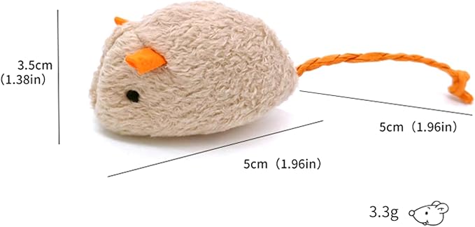 Cat Toys, 4 Pack Plush Catnip Cat Mouse Toy Interactive Cat Toy for Bored Indoor Adult Cat Play, Kitten Feline Chew Toy 5.91” Realistic Design Mini Mice Toy, 4 Assorted Colors, Value Pack