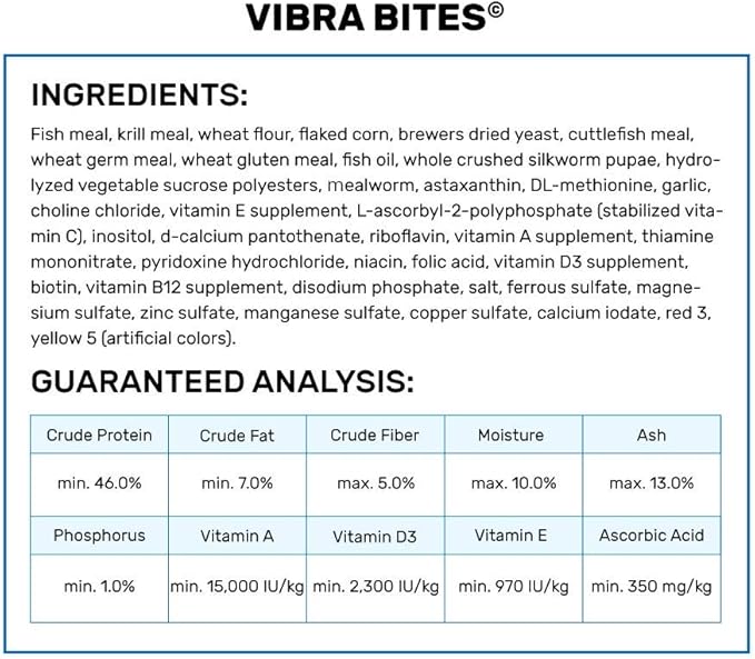 Hikari HK22206 1.23 oz Vibra Bites Tropical Fish Food