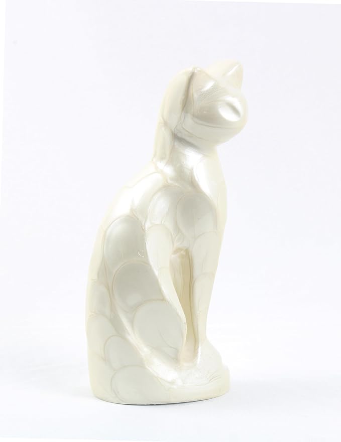 Cat Urns for Ashes - Pet Memorial Cat Urn Cat Memorial Gift, Pet Urn for Cat Ashes Keepsake Pet urns for Cats Ashes, Pet Ashes Urn, Pet Cremation Urn (Pearl)