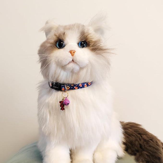 2 Pack Breakaway cat Collars with Bell,Safety Quick Release Pendant Cute Kitten Collar,Adjustable 20-30cm (Halloween1, 20-30cm)