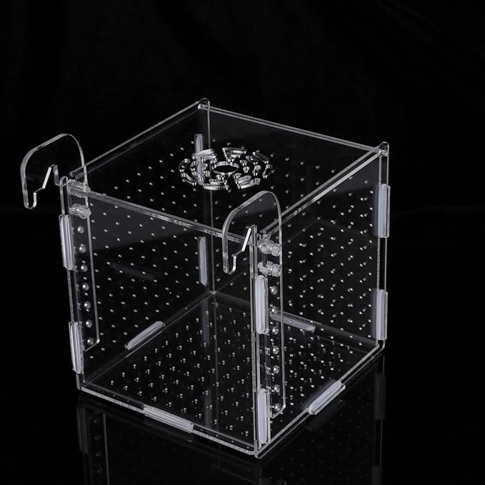 POPETPOP Fish Breeding Box-2 Box Hatchery Incubator Aquarium Fish Breeding Boxes Divider Hatching Boxes Accessory-Hook Pattern