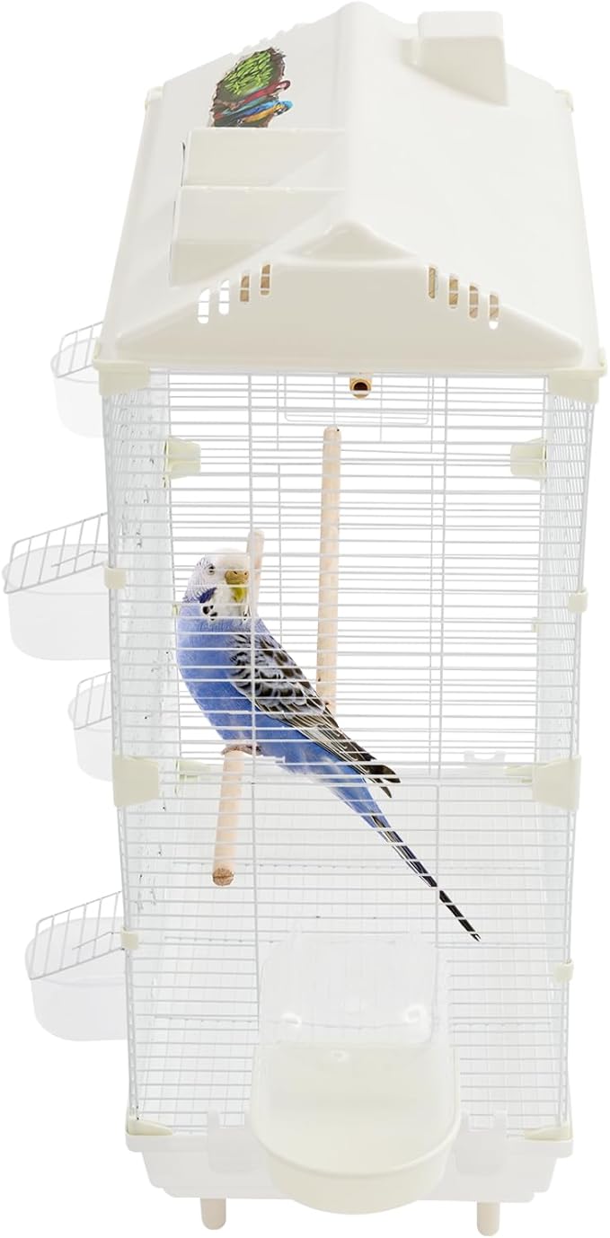30.31 inch Flight Bird Cage Portable Small Bird Carrier Travel Bird Cage for Conure Sun Parakeet Green Cheek Conure Lovebird Budgie Finch Canary Travel Birdcage with Handle and Perches