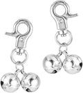 Bremorou Bell For Dog Collar 2 Pack Silver Cat Collar Bell With Snap Clips Stainless Steel Bell Necklace For Dogs & Cat Pet Pendant Collar Charm Training Collar Charm For Dogs And Cats（Silver ）