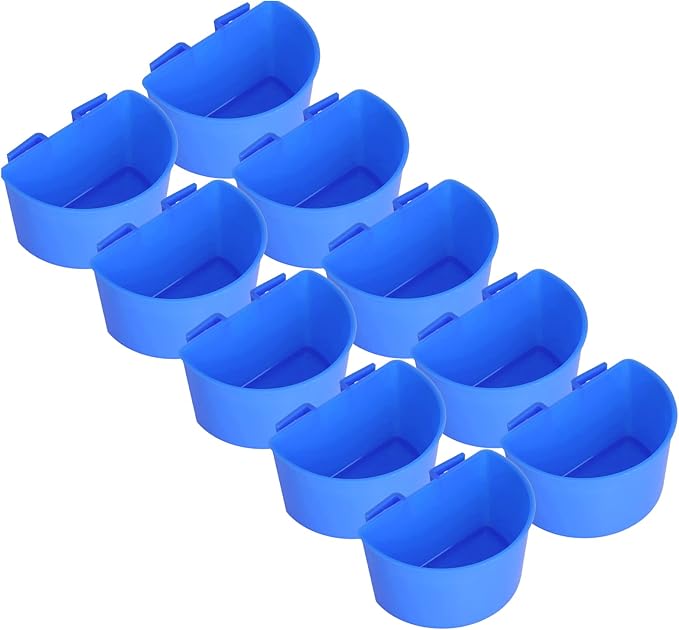 Zerodis Pigeons Feeding Cups, Plastic Bird Dish for Watering and Feeding, Easy to Hang Supplies for Bird Breeders and Pet Owners (Blue)