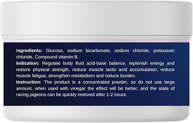 Electrolytes Plus Powder for Pigeons – Hydration & Recovery Supplement with Essential Minerals & Nutrients for Pigeons, Racing Pigeons and All Types of Pigeons & Birds